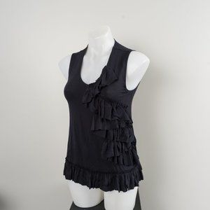 NWT MAX STUDIO LONDON Ruffled Sleeveless Top - M